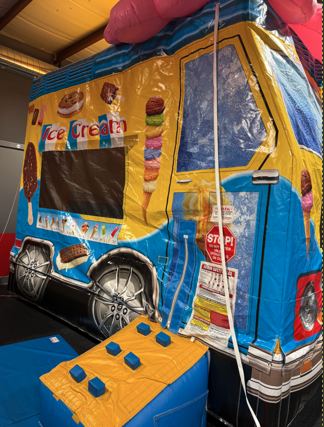 Ice cream truck themed bounce house