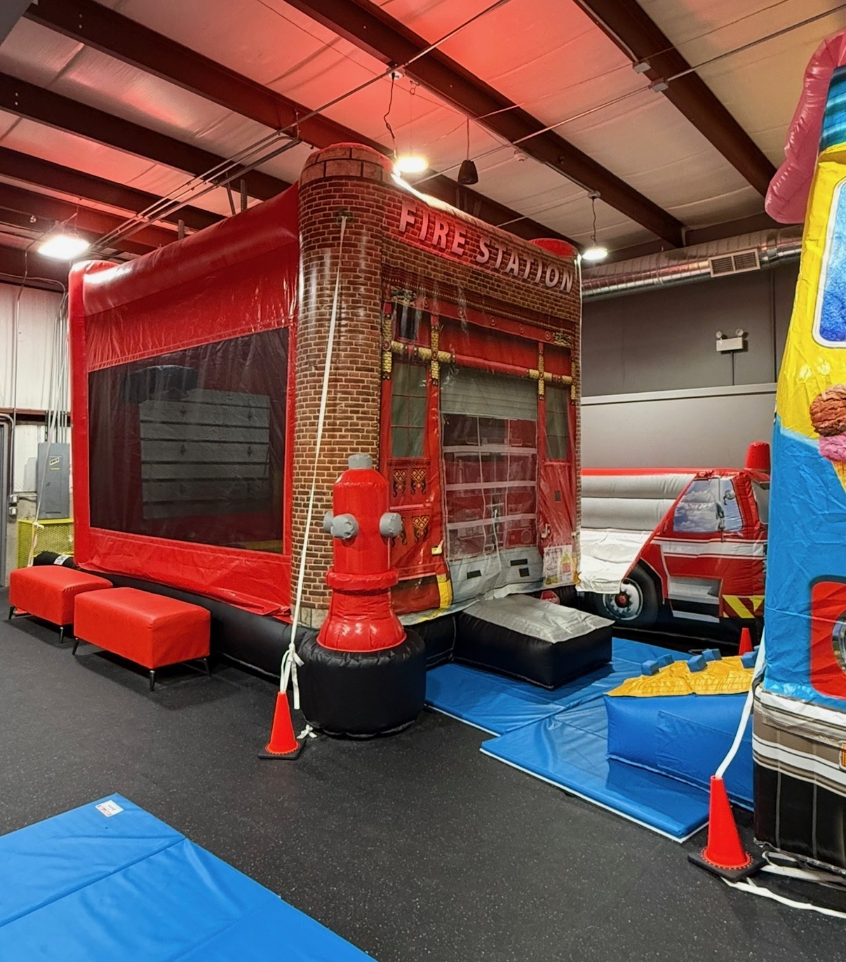 Fire Station themed bounce house